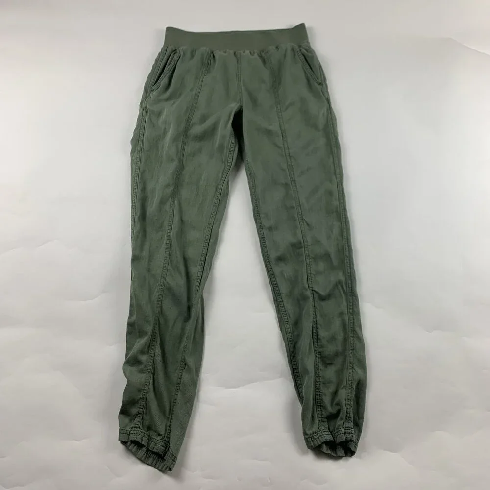 Faherty Olive Green Ankle Crop Pants